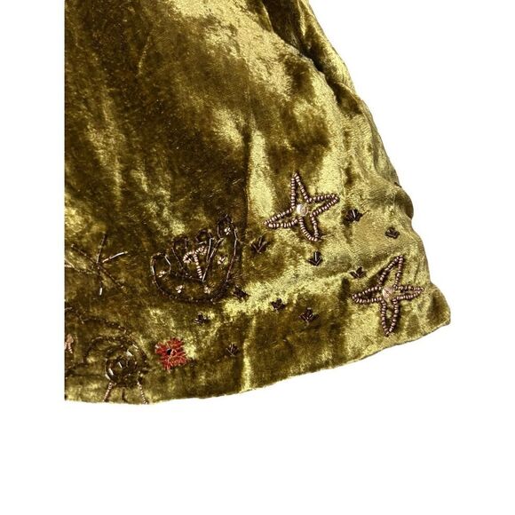 Vintage Bridgewater Studio‎ Purple Green Velvet Maxi Dress beading Size 18W - Picture 4 of 10